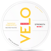 Front view of a can of VELO Twisted Pineapple nicotine pouches