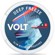 Front view of a can of VOLT Deep Freeze Super Strong nicotine pouches