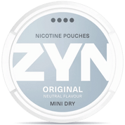 Front view of a can of ZYN Original Mini Dry 6mg nicotine pouches