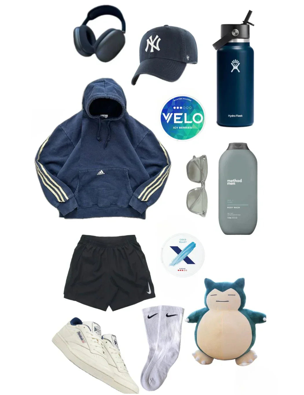 collage with essentials for back to school