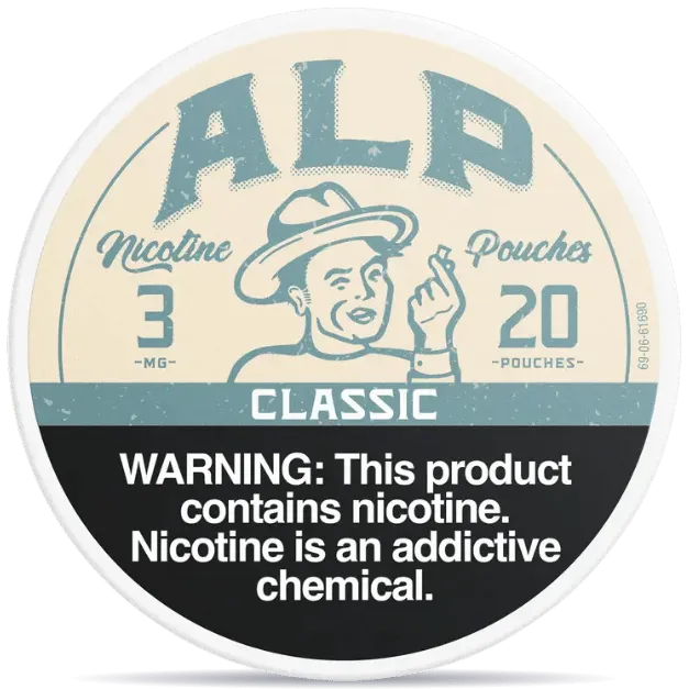 ALP Classic 3mg nicotine pouches can light strength classic flavor 20 pouches