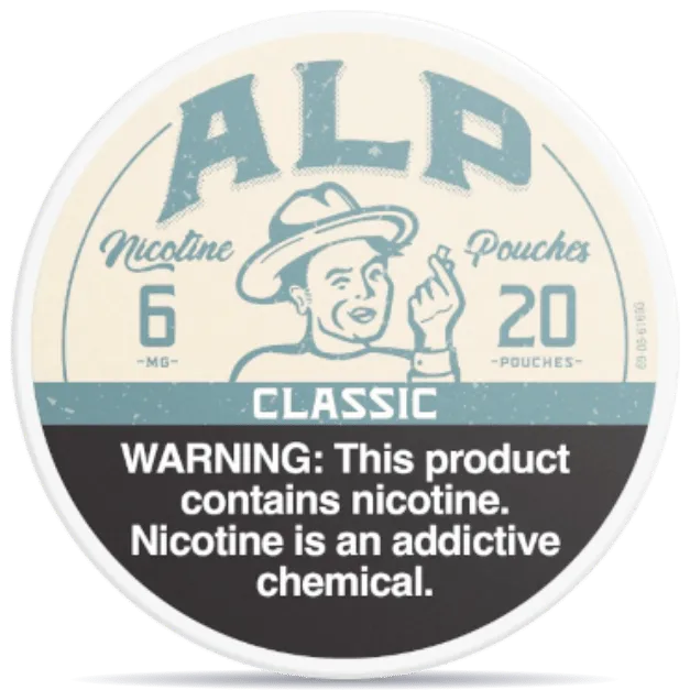 ALP Classic 6mg nicotine pouches can medium strength classic flavor 20 pouches