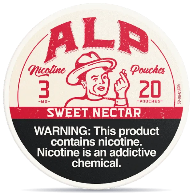 ALP Sweet Nectar 3mg nicotine pouches can light strength fruity flavor 20 pouches