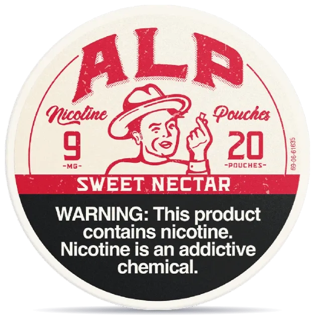 ALP Sweet Nectar 9mg nicotine pouches can strong strength fruity flavor 20 pouches