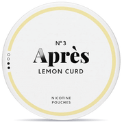 Front view of a can of Après No. 3 Lemon Curd Normal nicotine pouches