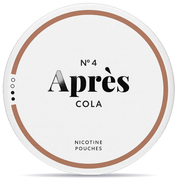 Front view of a can of Après No. 4 Cola Normal nicotine pouches