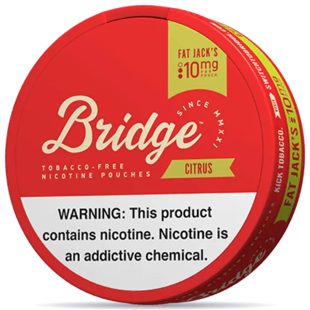 Bridge Citrus Fat Jack’s 10mg nicotine pouches strong citrus flavor pouch can