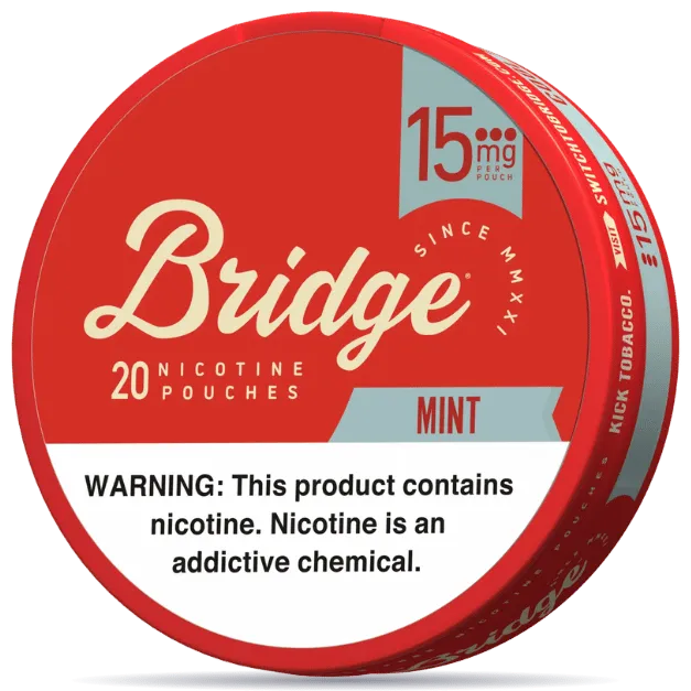 Bridge Mint 15mg nicotine pouches can strong mint flavor USA