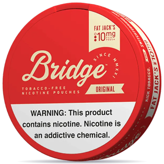 Bridge Original Fat Jack’s 10mg nicotine pouches strong tobacco flavor pouch can