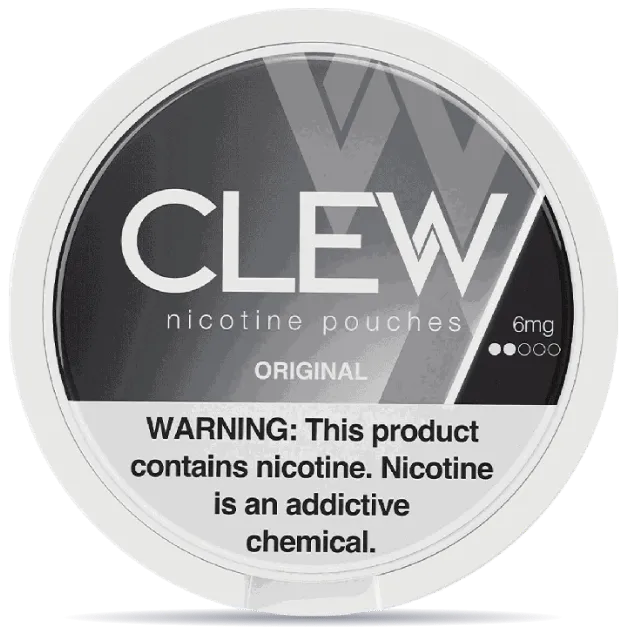 CLEW Original 6mg nicotine pouches can front view 20 pouches