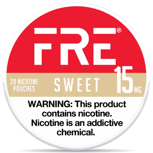 FRE Sweet nicotine pouches 15mg can – tobacco-free nicotine pouches with extra strong nicotine, 20 pouches
