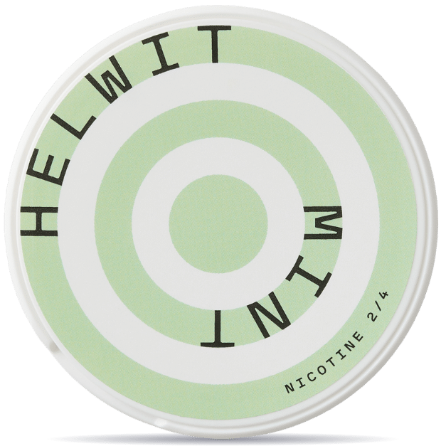 Front view of a can of HELWIT Mint Slim 3,5mg nicotine pouches