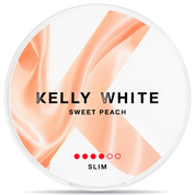 Kelly White Sweet Peach Slim Strong S4 nicotine pouches can
