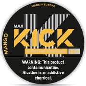 Kick Mango nicotine pouches 12 mg slim all white mango flavor strong made in Europe