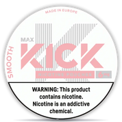 Kick Smooth nicotine pouches 6 mg slim all white smooth mild flavor made in Europe