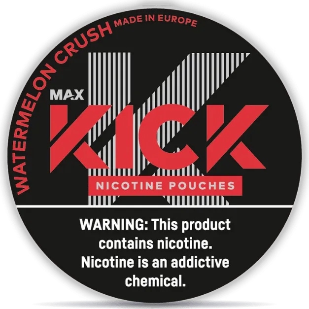 Kick Watermelon Crush nicotine pouches 12 mg slim all white watermelon flavor strong made in Europe