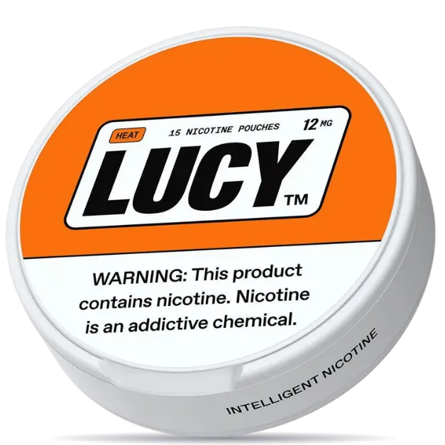 Lucy Heat 12mg nicotine pouches can – tobacco-free, 15 pouches, spicy flavor