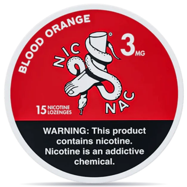 NIC NAC Naturals Blood Orange nicotine lozenges 3mg 15ct bold citrus flavor nicotine pouches alternative