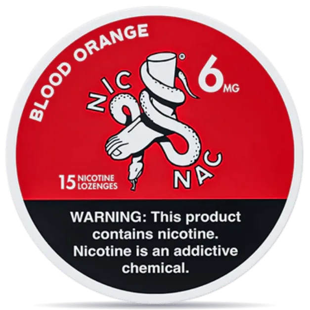 NIC NAC Naturals Blood Orange nicotine lozenges 6mg 15ct strong blood orange citrus nicotine pouches alternative