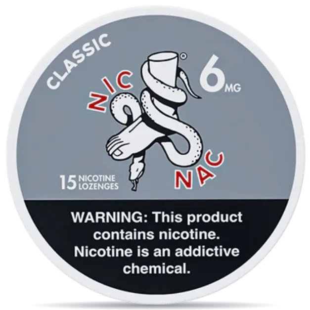 NIC NAC Naturals Classic nicotine lozenges 6mg 15ct strong classic tobacco style nicotine pouches alternative