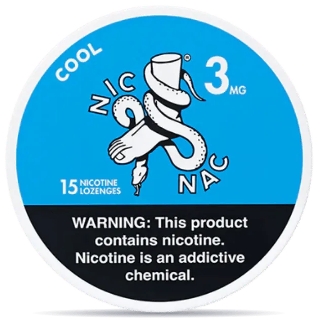 NIC NAC Naturals Cool nicotine lozenges 3mg 15ct refreshing mint flavor nicotine pouches alternative