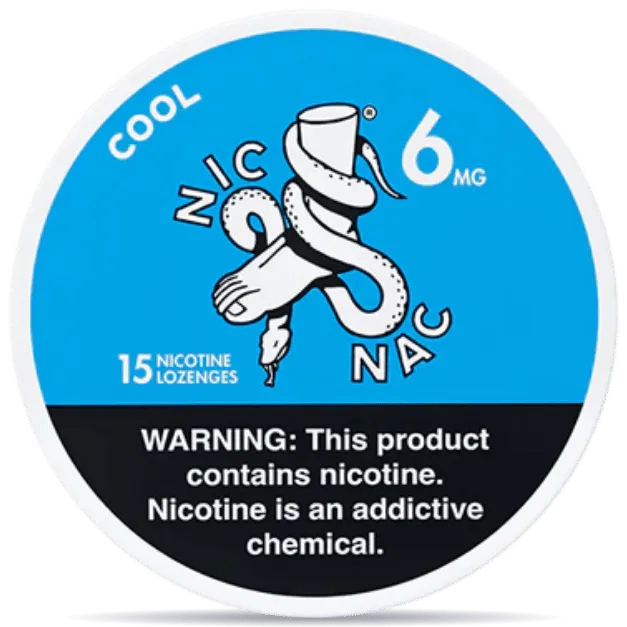 NIC NAC Naturals Cool nicotine lozenges 6mg 15ct strong mint flavor nicotine pouches alternative