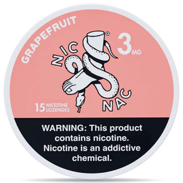NIC NAC Naturals Grapefruit nicotine lozenges 3mg 15ct citrus fruit flavor nicotine pouches alternative