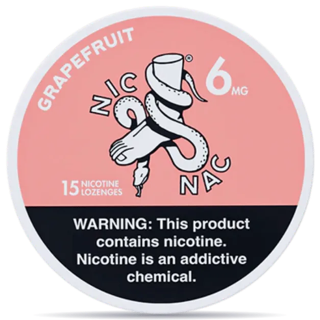 NIC NAC Naturals Grapefruit nicotine lozenges 6mg 15ct strong grapefruit citrus nicotine pouches alternative
