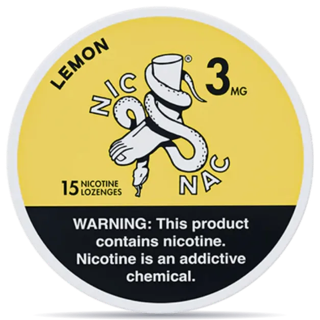 NIC NAC Naturals Lemon nicotine lozenges 3mg 15ct fresh lemon citrus nicotine pouches alternative