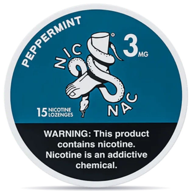 NIC NAC Naturals Peppermint nicotine lozenges 3mg 15ct cooling peppermint nicotine pouches alternative