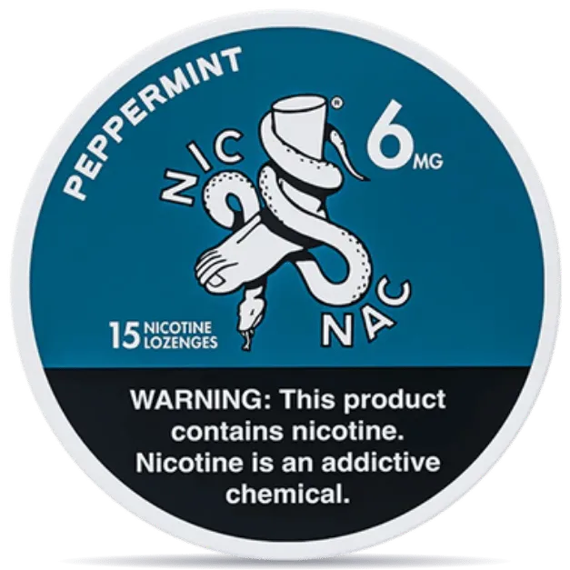 NIC NAC Naturals Peppermint nicotine lozenges 6mg 15ct strong peppermint nicotine pouches alternative