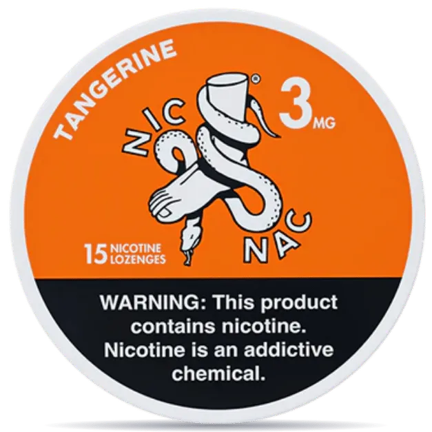 NIC NAC Naturals Tangerine nicotine lozenges 3mg 15ct sweet citrus flavor nicotine pouches alternative