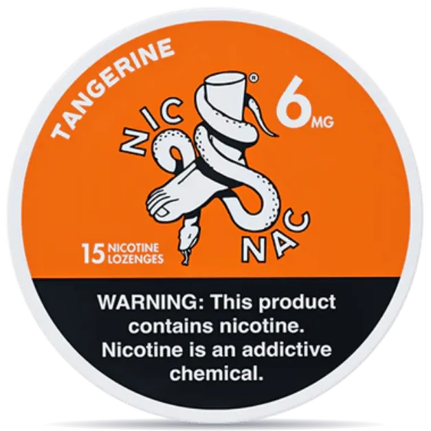NIC NAC Naturals Tangerine nicotine lozenges 6mg 15ct strong tangerine citrus nicotine pouches alternative
