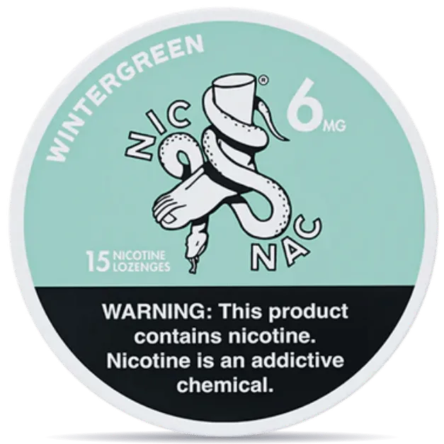 NIC NAC Naturals Wintergreen nicotine lozenges 6mg 15ct strong wintergreen mint nicotine pouches alternative