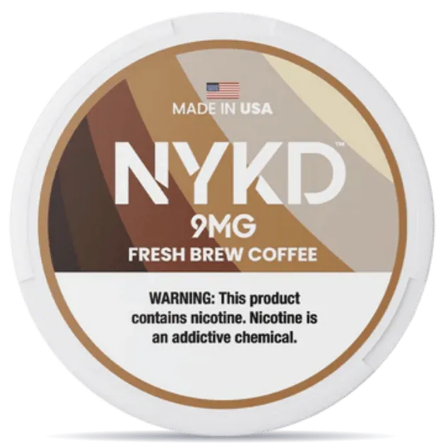 NYKD Fresh Brew Coffee 9mg nicotine pouches can – tobacco-free, made in USA, coffee flavor
