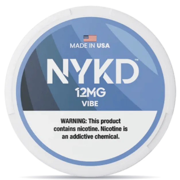 NYKD Vibe 12mg nicotine pouches can – tobacco-free, made in USA, refreshing flavor
