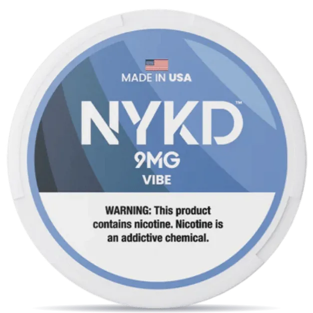 NYKD Vibe 9mg nicotine pouches can – tobacco-free, made in USA, refreshing flavor