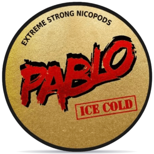 Front view of a can of PABLO Ice Cold nicotine pouches