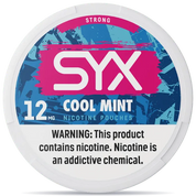 SYX Cool Mint 12mg nicotine pouches can front view