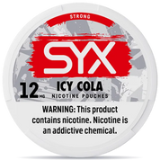 SYX Icy Cola 12mg nicotine pouches can – tobacco-free, strong nicotine strength, cola flavor