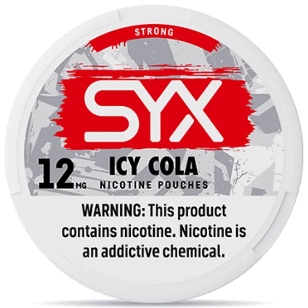 SYX Icy Cola 12mg nicotine pouches can – tobacco-free, strong nicotine strength, cola flavor