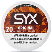 SYX Original nicotine pouches 20mg strong can orange brown design