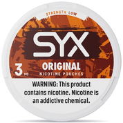 SYX Original 3mg nicotine pouches can – tobacco-free, low strength, classic unflavored nicotine pouches