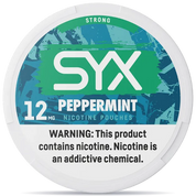 SYX Peppermint 12mg nicotine pouches can front view