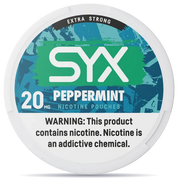 SYX Peppermint 20mg nicotine pouches can – tobacco-free, extra strong, fresh mint peppermint flavor