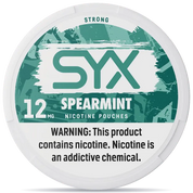 SYX Spearmint 12mg nicotine pouches can front view