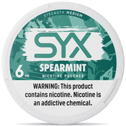 SYX Spearmint 6mg nicotine pouches can front view