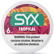 SYX Tropical 6mg nicotine pouches can front view