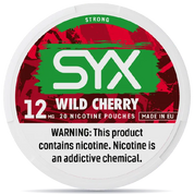 SYX Wild Cherry 12mg nicotine pouches can strong cherry flavor USA