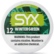 SYX Wintergreen 12mg nicotine pouches can front view